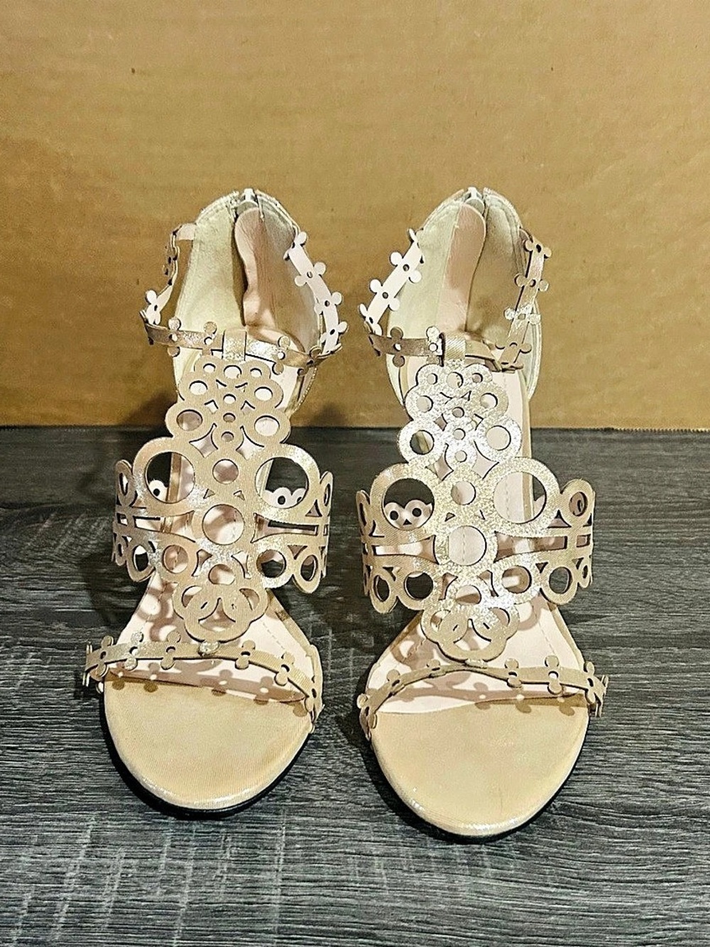 Klub Nico Marcela 3 Heel Cutout Heels Gold US 8 M